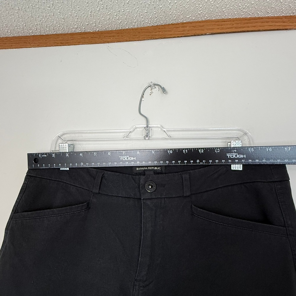 Banana Republic Pants Womens 10 Black Straight Leg Stretch Cotton Blend Trousers - Picture 5 of 8